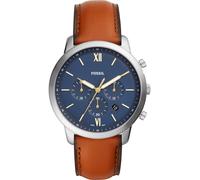 Fossil Reloj Neutra para hombre, movimiento cronógrafo de cuarzo con correa de piel, Azul y marrón