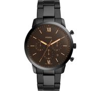 Fossil Reloj para hombre Neutra Chrono, movimiento Cronógrafo de Cuarzo, 44mm Caja de acero negro con correa de acero, FS5525