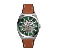 Fossil Reloj Analógico para Hombre de Automático con Correa en Cuero ME3261, Verde Esmeralda