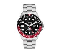 Fossil Reloj Analógico para Hombre de Cuarzo con Correa en Acero Inoxidable FS6092, Rojo y Negro