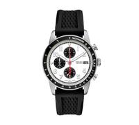 Fossil Reloj Analógico para Hombre de Cuarzo con Correa en Silicona FS6087, Blanco Hueso