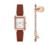 Fossil Reloj Analógico para Mujer de Cuarzo con Correa en Cuero ES5377SET