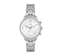 Fossil Reloj Analógico para Mujeres de Cuarzo con Correa en Acero Inoxidable, Plata Claro, 36 mm, ES5357