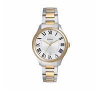 Fossil Reloj Analógico para Mujeres de Cuarzo con Correa en Acero Inoxidable, Plata y Tono Dorado, 38 mm, ES5396
