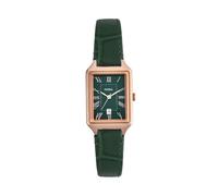 Fossil Reloj Analógico para Mujeres de Cuarzo con Correa en Cuero, Verde frío, ES5366, 23 mm