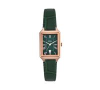 Fossil Reloj Analógico para Mujeres de Cuarzo con Correa en Cuero, Verde frío, ES5366, 23 mm