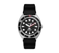 Fossil Reloj Analógico para para Hombre de Cuarzo con Correa en Silicona FS6062, Negro y Tono Plata