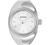 Fossil Reloj Ring para Mujer, Movimiento de Cuarzo a Dos Agujas con Correa de Acero Inoxidable, Tono Plateado