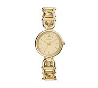 Fossil Reloj Carlie para Mujer, Movimiento de Cuarzo a Tres Agujas en Tono Dorado con Correa de Acero Inoxidable, Oro metálico, 30 mm