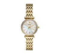 Fossil Reloj Carlie para mujer, Movimiento de cuarzo a tres agujas en tono dorado con correa de acero inoxidable, Tono Oro, 28 mm