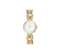 Fossil Reloj Carlie para Mujer, Movimiento de Cuarzo a Tres Agujas en Tono Dorado con Correa de Acero Inoxidable, Amarillo Dorado, 30 mm