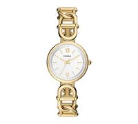 Fossil Reloj Carlie para Mujer, Movimiento de Cuarzo a Tres Agujas en Tono Dorado con Correa de Acero Inoxidable, Amarillo Dorado, 30 mm