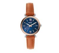 Fossil Reloj Carlie para Mujer, Movimiento de Cuarzo de Tres Agujas con Correa de Piel