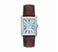 Fossil Reloj Carraway para Hombre, Movimiento de Cuarzo de Tres manecillas con Correa de Piel o Acero Inoxidable, Marrón Oscuro y Azul Perla