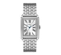 Fossil Reloj Carraway para Hombre, Movimiento de Cuarzo de Tres manecillas con Correa de Piel o Acero Inoxidable, Tono Plateado