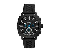 Fossil Reloj cronógrafo de silicona negra para hombre, Negro -