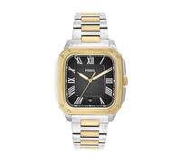 Fossil Reloj Crosby para Hombre, Movimiento de Cuarzo de Tres Agujas con Fecha y Correa de Acero Inoxidable, Plata y Tono Dorado