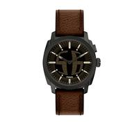 Fossil Reloj de Acero Inoxidable Big Tic para Hombre, Big Tic marrón Cuero/Negro