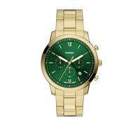 Fossil Reloj de Cuarzo Neutra para Hombre de Acero Inoxidable y cronógrafo de Cuero, Dorado/Verde, 44MM, Neutra