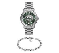 Fossil Reloj de Hombre Heritage en Acero Inoxidable de Tono Plateado y Pulsera, Set