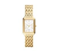 Fossil - Reloj de Pulsera para Mujer, diseño Raquel de Cuarzo, Rectangular, Acero Inoxidable o Piel, Dorado, One Size, Raquel ES5220 - Reloj de 3 Agujas con Fecha