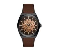 Fossil Reloj Everett para Hombre, Movimiento automático de Tres Agujas con Correa de Acero o Piel