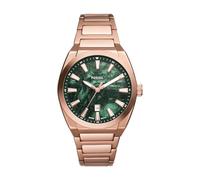 Fossil Reloj Everett para Hombre, Movimiento de Cuarzo con Fecha a Tres Agujas y Correa de Piel o Acero, Verde Esmeralda