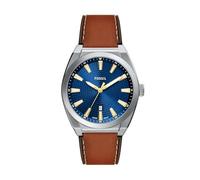 FOSSIL Reloj analógico 'Everett' azul / marrón / plata, Talla One Size