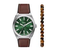FOSSIL Reloj analógico 'EVERETT' marrón oscuro / verde oscuro / plata One Size marrón oscuro / verde oscuro / plata