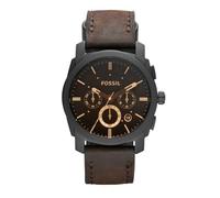 Fossil Reloj Machine para Hombre, 42mm Movimiento cronógrafo de Cuarzo con Correa de Acero o Piel