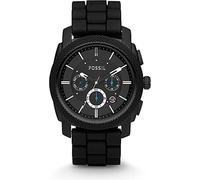 Fossil Reloj Machine para Hombre, Movimiento cronógrafo de Cuarzo 45mm con Correa de Acero o Piel