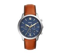 Fossil Reloj Neutra para hombre, movimiento cronógrafo de cuarzo con correa de piel, Azul y marrón