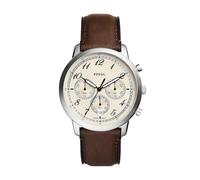 Fossil Reloj Neutra para Hombre, Movimiento cronógrafo de Cuarzo con Correa de Piel, Marrón y Crema