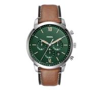 Fossil Reloj Neutra para hombre, movimiento cronógrafo de cuarzo con correa de piel, Verde y Marrón