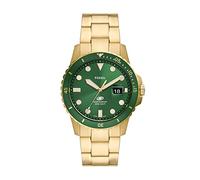 Fossil Reloj para hombre Azul, movimiento de cuarzo, 42mm Caja de acero dorada con correa de acero, FS5950, Dorado