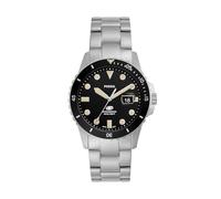 Fossil Reloj para hombre Azul, movimiento de cuarzo, caja plateada de acero inoxidable de 42mm con correa de acero inoxidable, FS5952, Plata