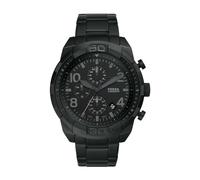 Fossil Reloj para hombre Bronson, movimiento cronógrafo, 50mm Caja de acero negro con correa de acero, FS5712