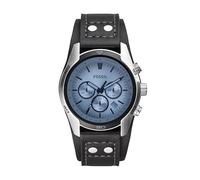 Fossil Reloj para hombre Coachman, movimiento cronógrafo de cuarzo, caja de acero inoxidable plateado de 45mm con correa de piel auténtica, CH2564