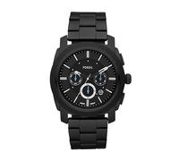 Fossil Reloj para hombre Machine, movimiento cronógrafo de cuarzo, 45mm Caja de acero negro con correa de acero, FS4552, 45MM, Gris Oscuro y Azul