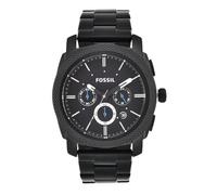 Fossil Reloj para hombre Machine, movimiento cronógrafo de cuarzo, 45mm Caja de acero negro con correa de acero, FS4552IE, 45MM, Negro Azabache