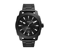 Fossil Reloj para hombre Machine, Movimiento de cuarzo, 49MM Caja de acero negro con correa de acero, FS5971