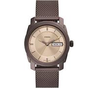 Fossil Reloj para hombre Machine, movimiento de cuarzo, caja de 42 mm de acero inoxidable marrón con correa de malla de acero inoxidable, FS5936