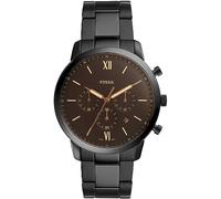 Fossil Reloj para hombre Neutra Chrono, movimiento Cronógrafo de Cuarzo, 44mm Caja de acero negro con correa de acero, FS5525