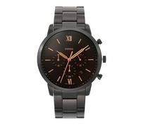 Fossil Reloj para hombre Neutra Chrono, movimiento Cronógrafo de Cuarzo, 44mm Caja de acero negro con correa de acero, FS5525