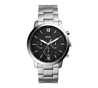 Fossil Reloj para hombre Neutra, movimiento cronógrafo de cuarzo, caja de 44mm de acero inoxidable plateado con correa de acero, FS5384