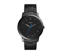 Fossil Reloj para Hombre The Minimalist, movimiento de cuarzo, caja de acero negro de 44 mm con correa de acero, FS5308, Negro