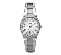 Fossil Reloj para mujer Colleague, movimiento de cuarzo, caja de acero inoxidable plateado de 28 mm con correa de acero inoxidable, AM4141