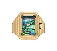 Fossil Reloj Raquel para Mujer, Movimiento de Cuarzo a Dos Agujas con Correa de Acero Inoxidable, Tono Dorado y Verde Azulado