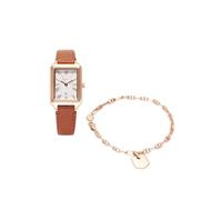 Fossil Reloj Raquel para Mujer, Movimiento de Cuarzo a Tres Agujas con Correa de Piel