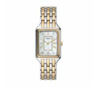 Fossil Reloj Raquel para mujer – Cuarzo tres agujas, correa acero o piel, 26 mm, tono plata y perla